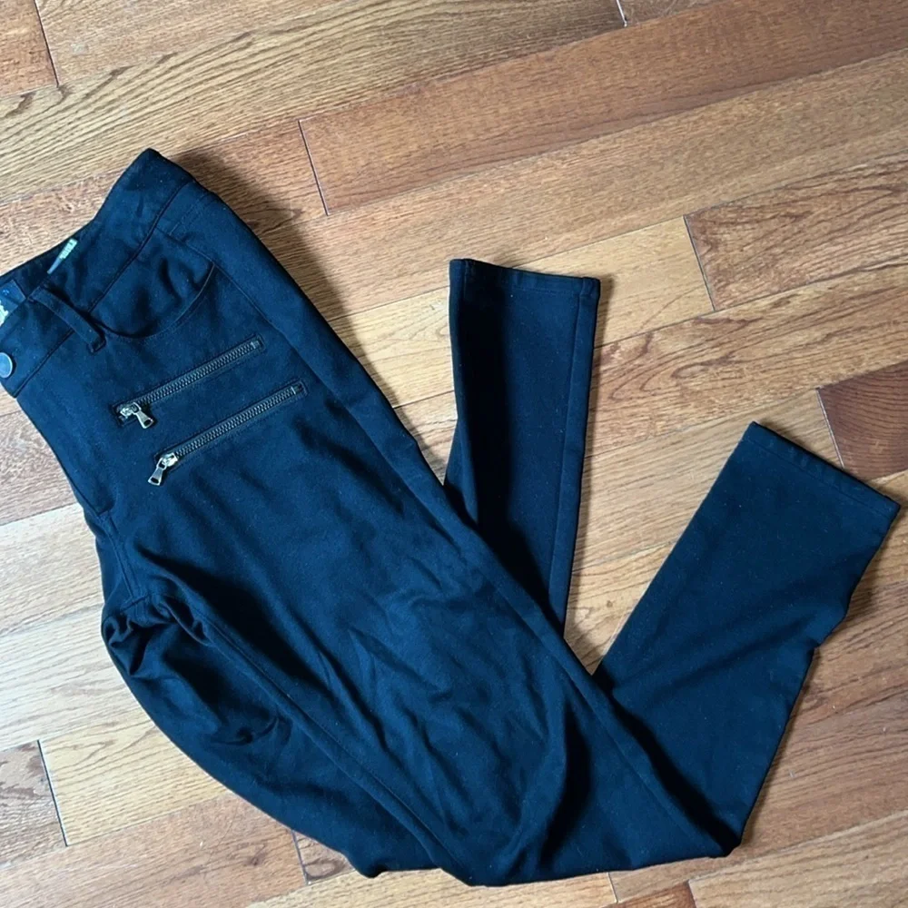 Paige Black High Rise Ultra skinny double zip Jeans, Size 27 - Picture 13 of 14